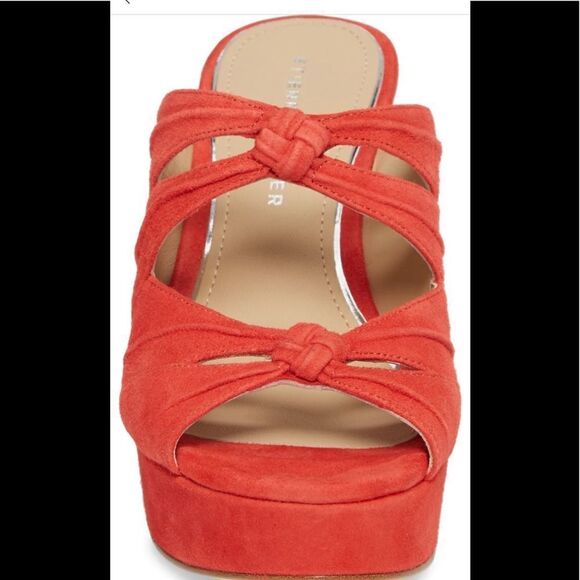 Etienne Aigner desire platform soft suede leather wedge sandal💥 size 9,5 - Picture 10 of 11